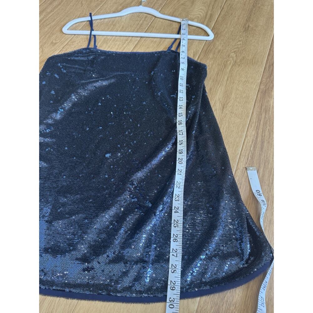 Intimately Free People Time Shine Sequin Mini Slip Dress Navy Blue Small Homco - Picture 9 of 9